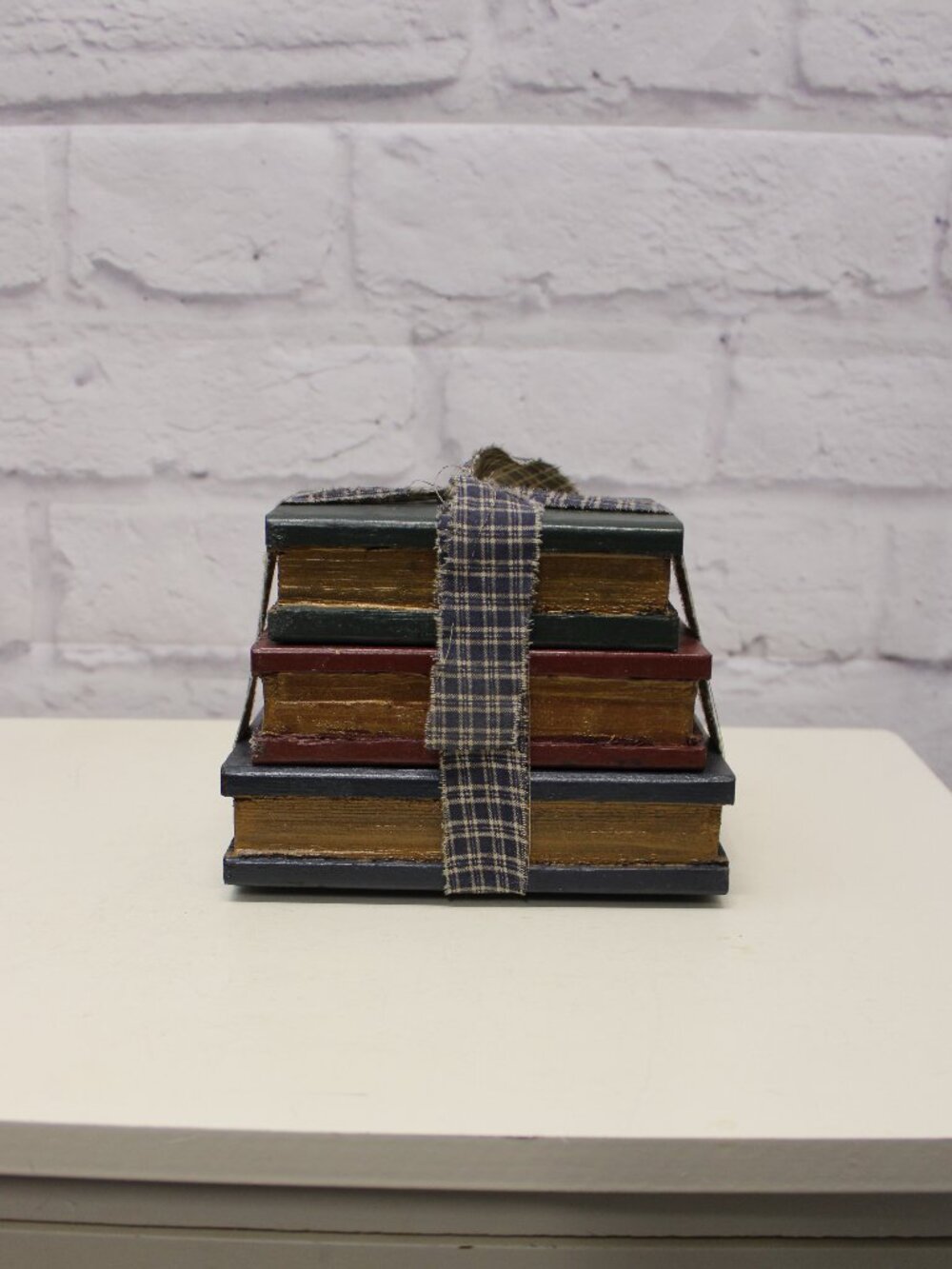 Rustic Wooden Book Stack Cottagecore Farmhouse Country Stack of 3